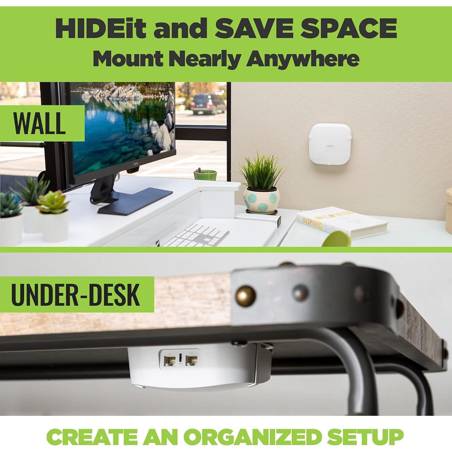 Soporte de Pared HIDEit EPro 6 para Router Eero Pro 6 - Acero Blanco