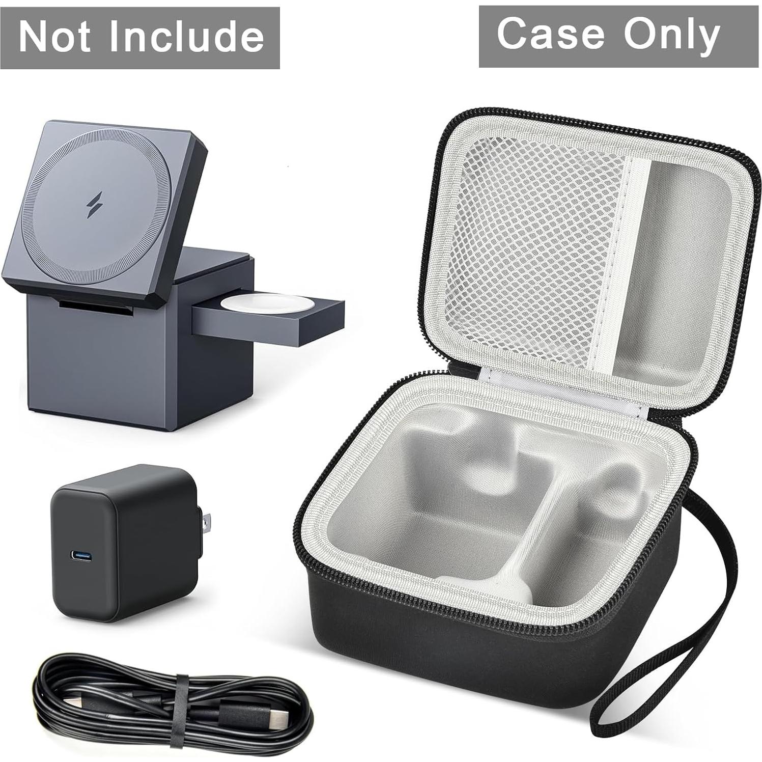 Funda PAIYULE para Cargador MagSafe 3-en-1 Anker Negro