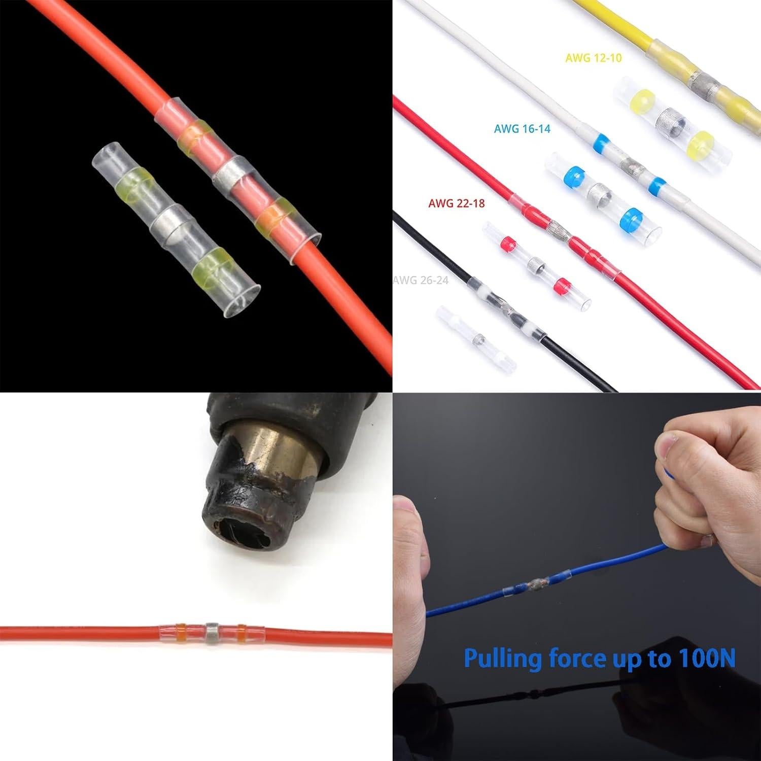 Kit de 100 Conectores de Cable Termocontraíbles ThsGivingStore