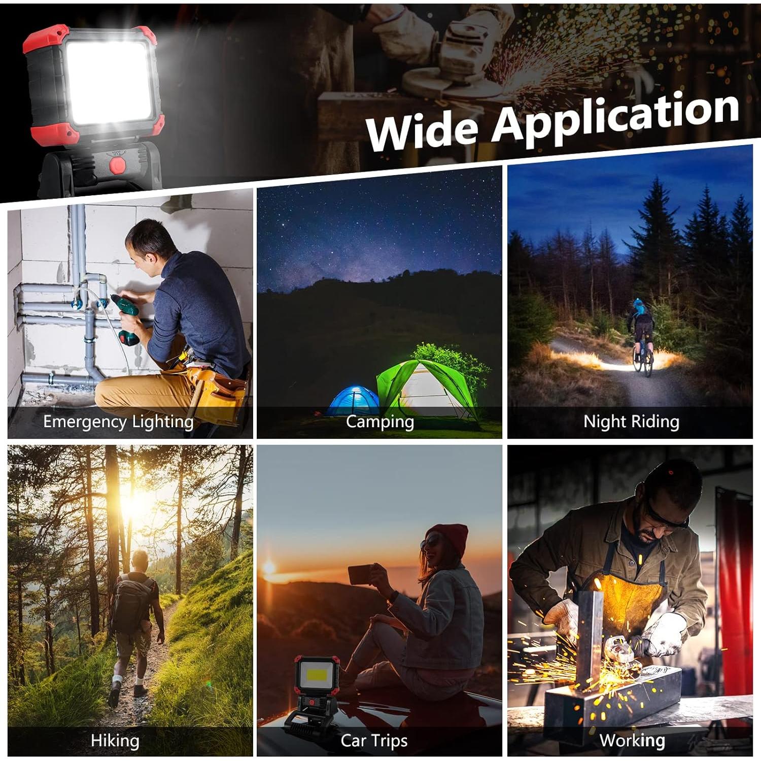 Luz de Trabajo LED COB Tresda 2100 Lúmenes Recargable