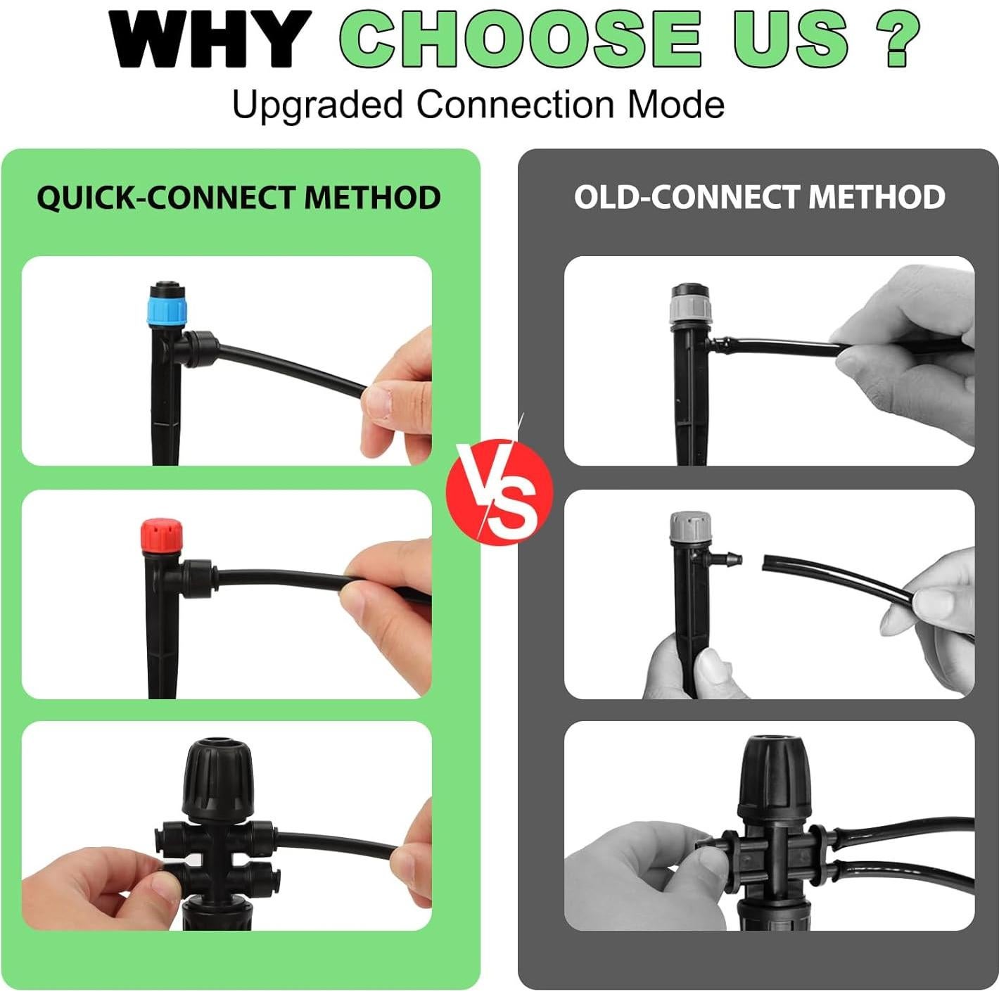 Sistema de Riego por Goteo Vatony 128FT con Conectores Rápidos