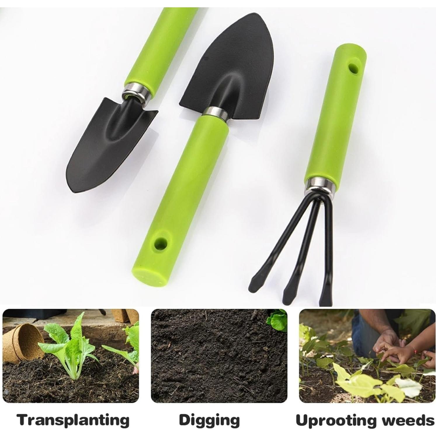 Juego de Herramientas de Jardín HAIUWOER 3 Piezas Verde