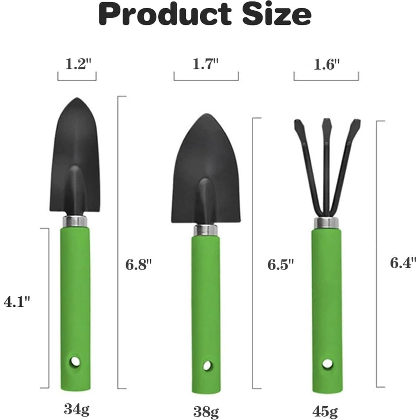 Juego de Herramientas de Jardín HAIUWOER 3 Piezas Verde