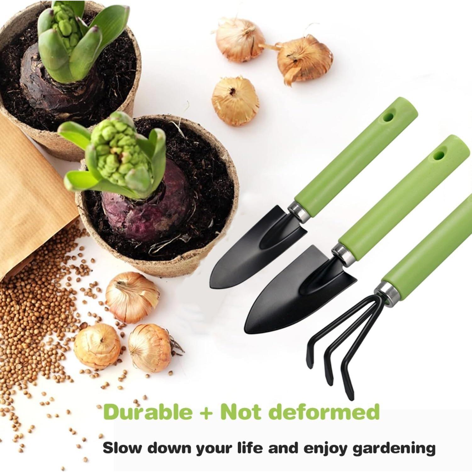 Juego de Herramientas de Jardín HAIUWOER 3 Piezas Verde