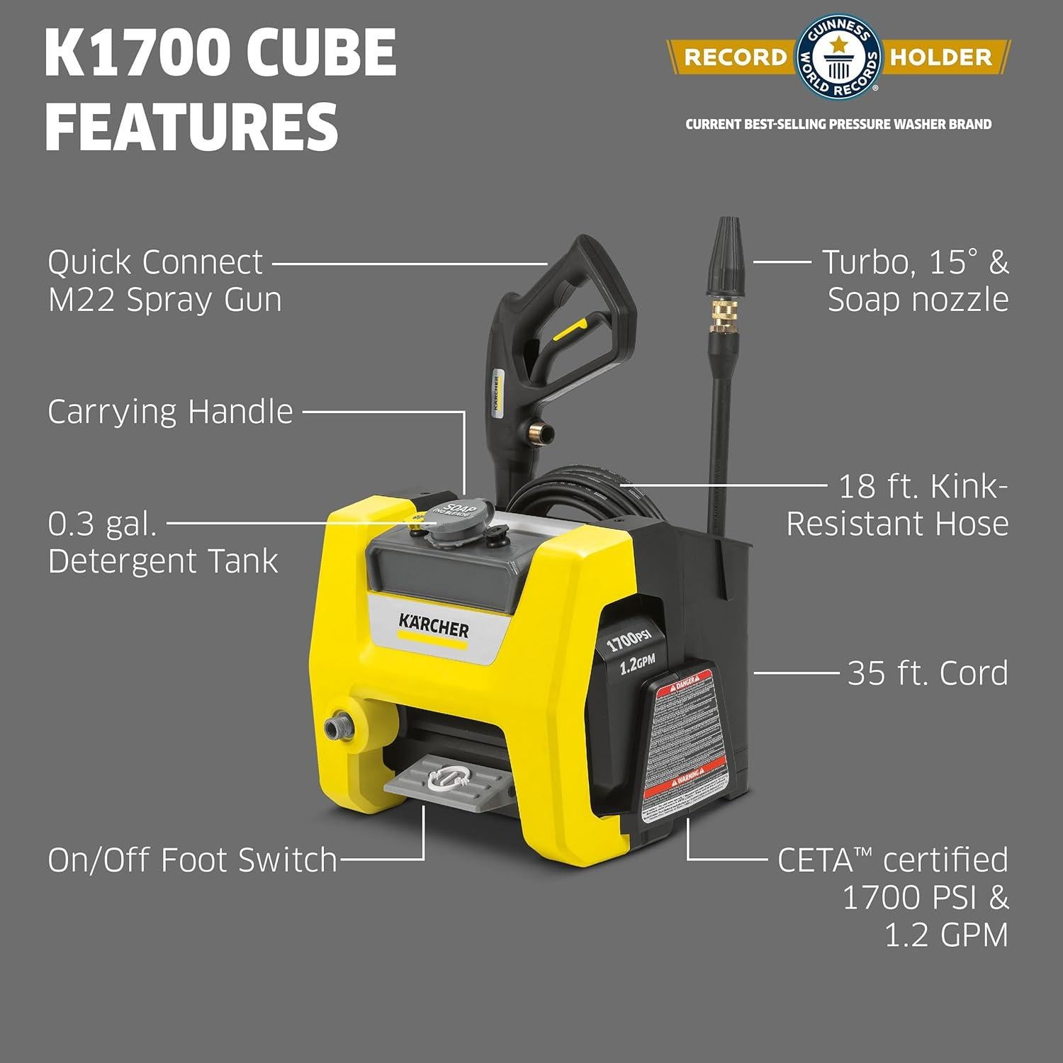 Limpiadora a Presión K1700 Cube Kärcher 1700 PSI 1.1L