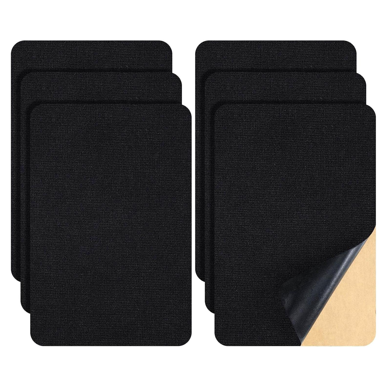 6 Piezas Parche Autoadhesivo Terciopelo Janinka 30x20cm Negro