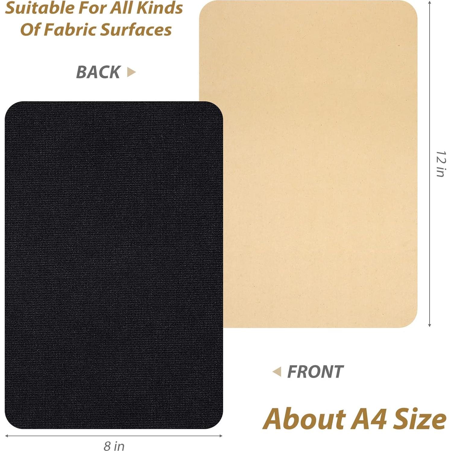 6 Piezas Parche Autoadhesivo Terciopelo Janinka 30x20cm Negro