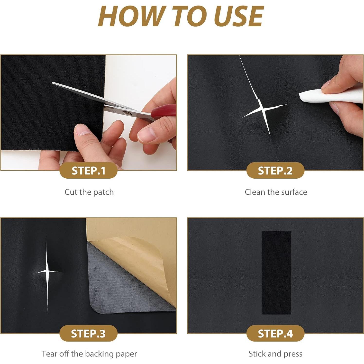 6 Piezas Parche Autoadhesivo Terciopelo Janinka 30x20cm Negro