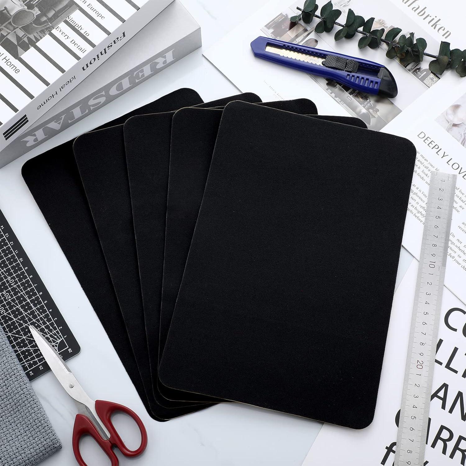 6 Piezas Parche Autoadhesivo Terciopelo Janinka 30x20cm Negro