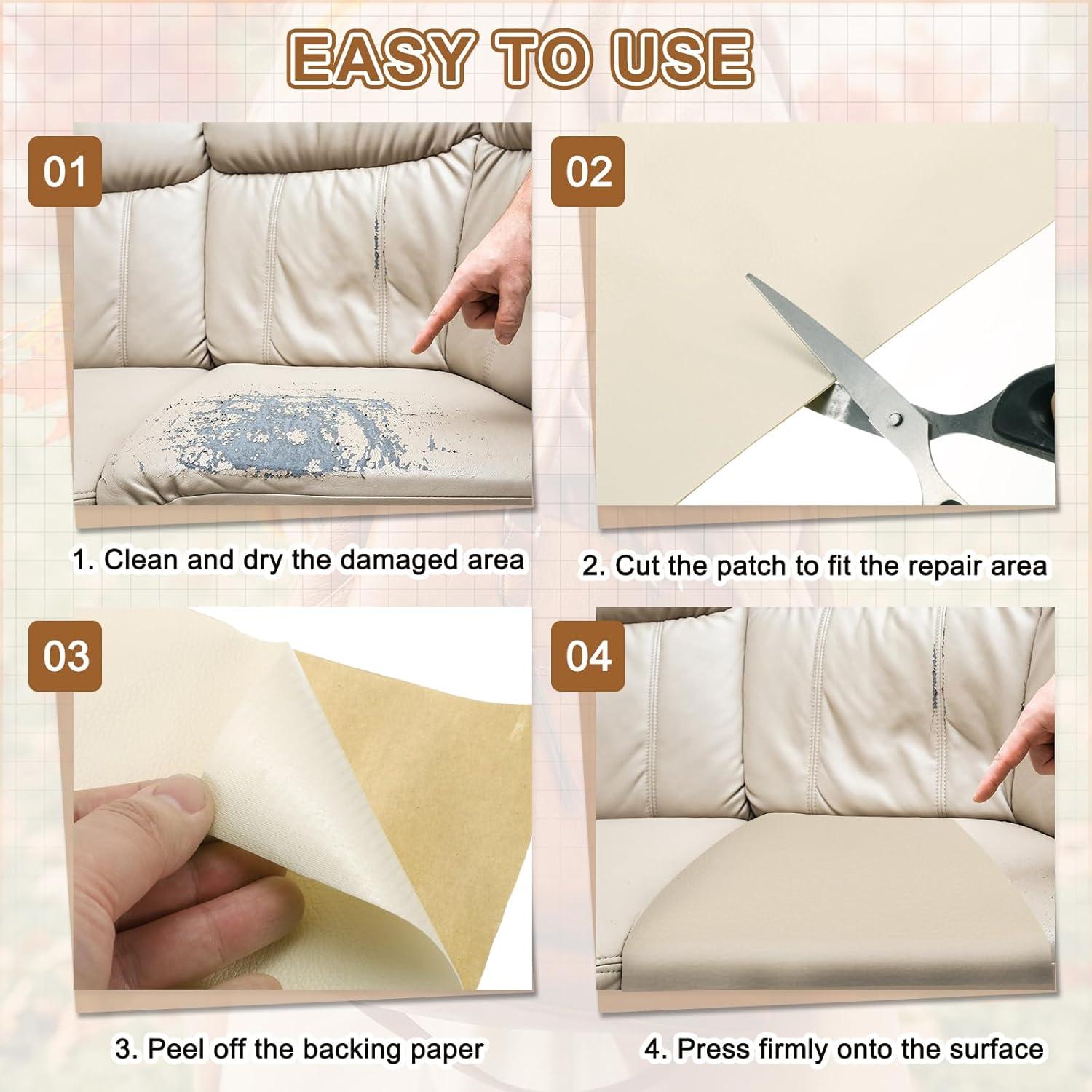 Parche de Reparación de Cuero MECCANIXITY 137x35cm Azul Cielo