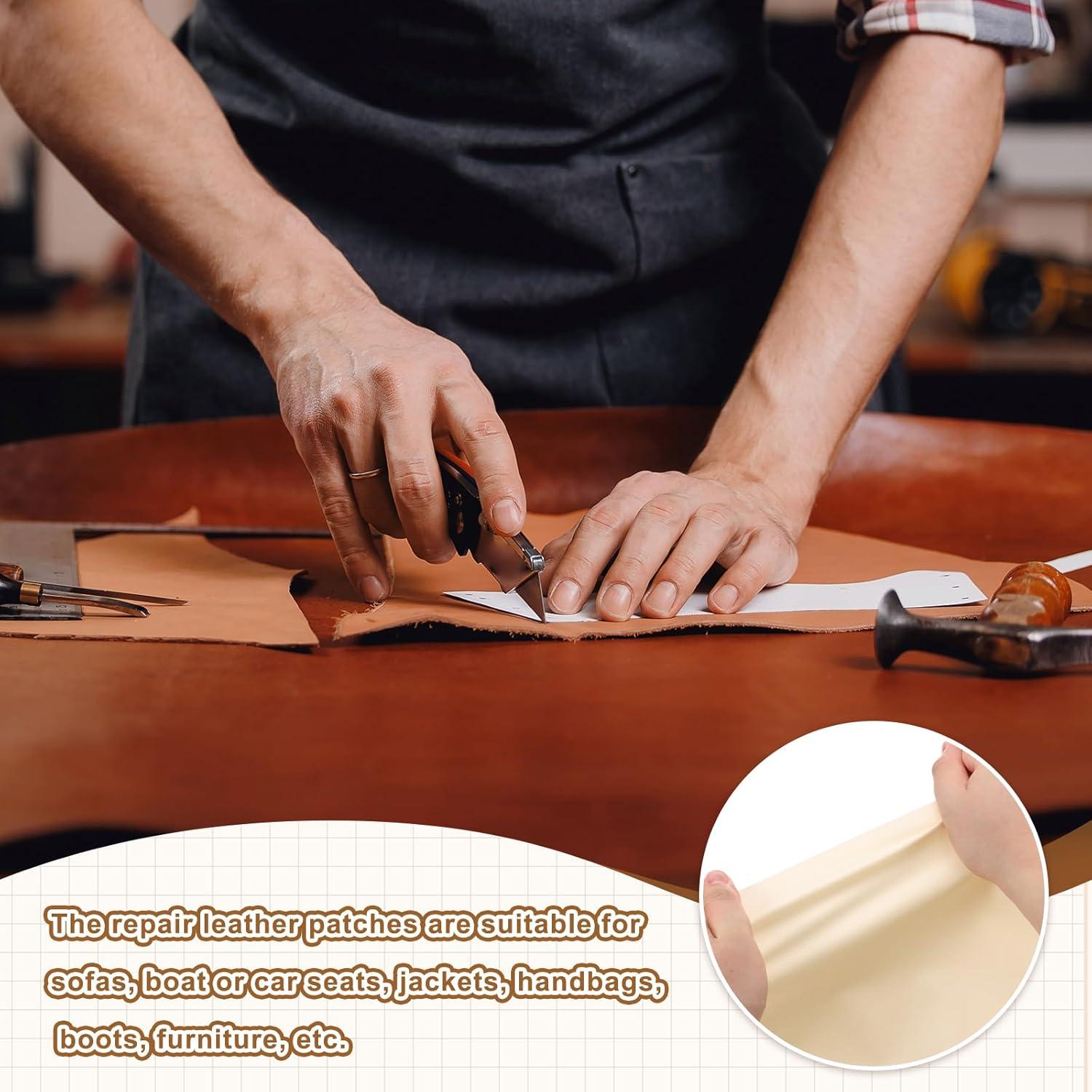 Parche de Reparación de Cuero MECCANIXITY 137x35cm Azul Cielo