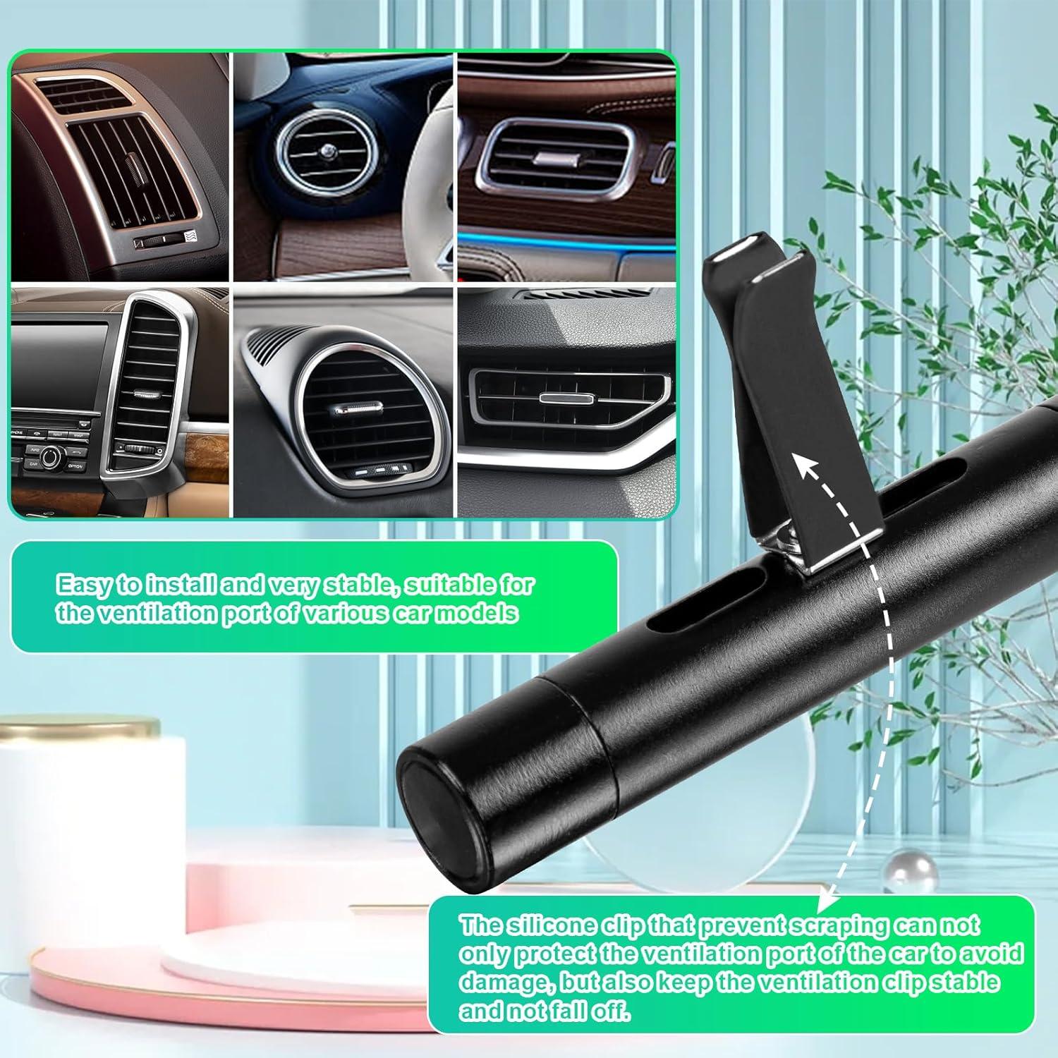 Paquete de 4 Clips Difusores Aromatizantes Auto Negro