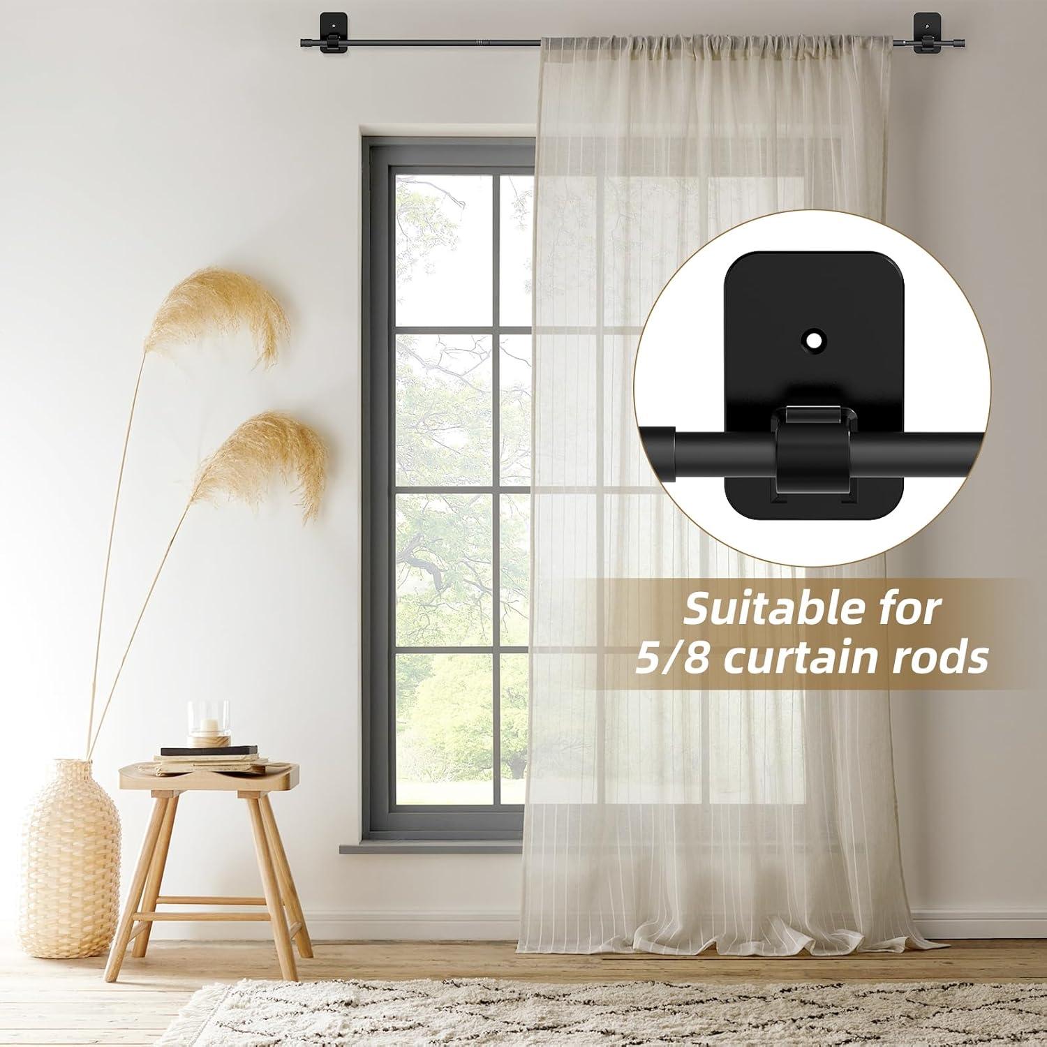 Soportes autoadhesivos para varillas de cortina 3M, 2 piezas, negro