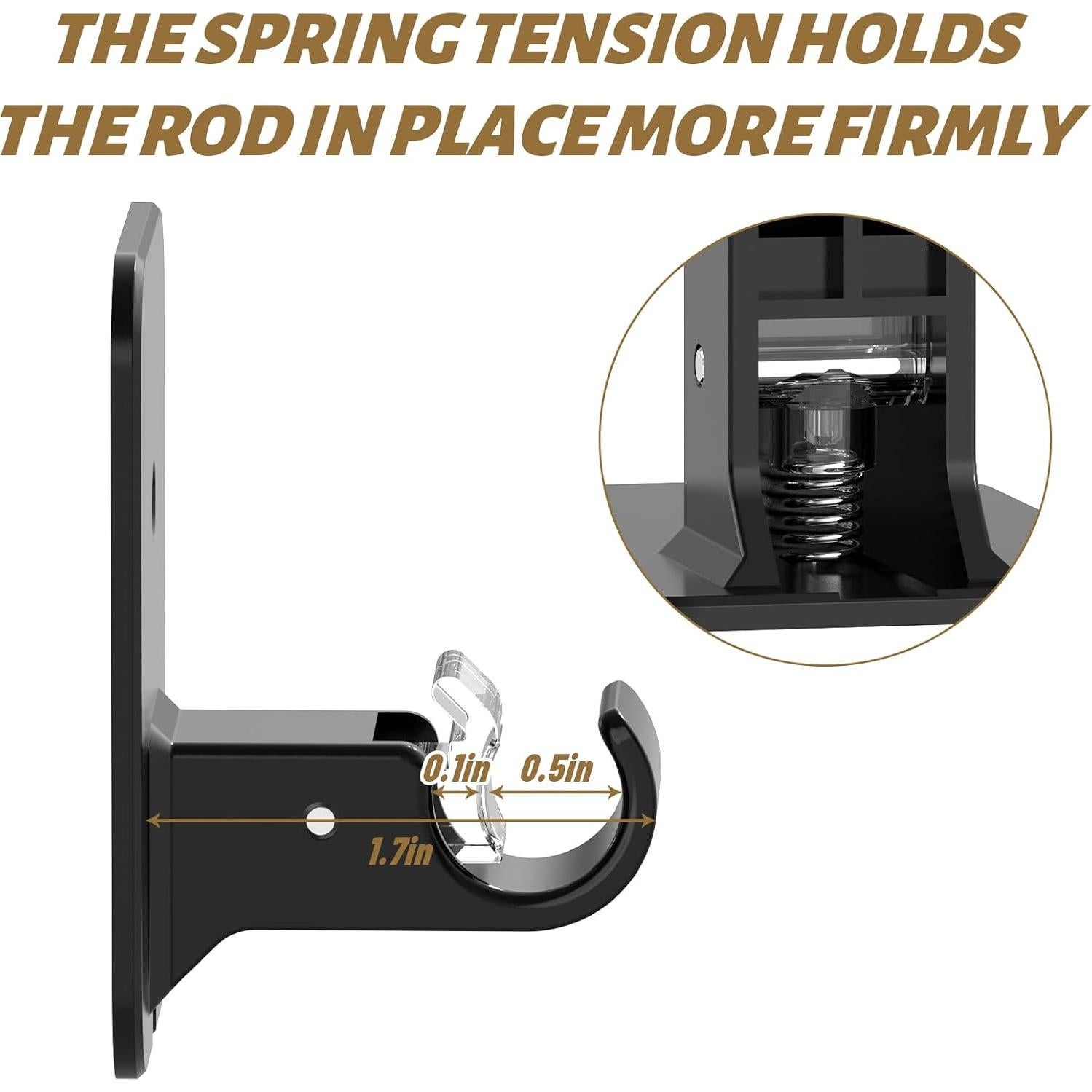 Soportes autoadhesivos para varillas de cortina 3M, 2 piezas, negro