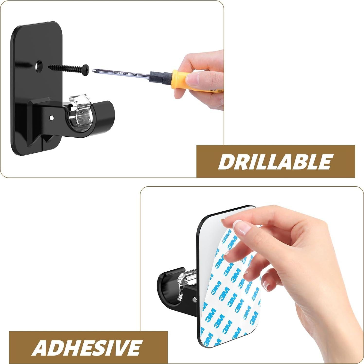 Soportes autoadhesivos para varillas de cortina 3M, 2 piezas, negro