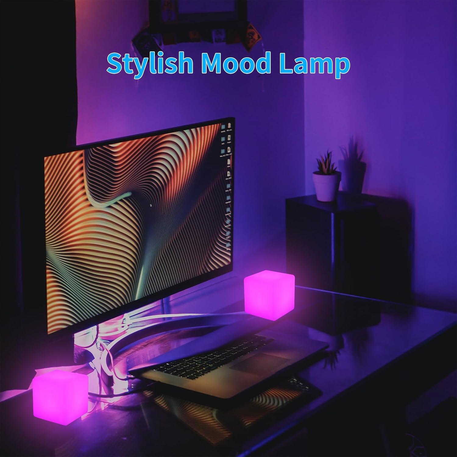 Luz LED Cubo 7.62cm RKDTX Control Remoto 16 Colores IP68