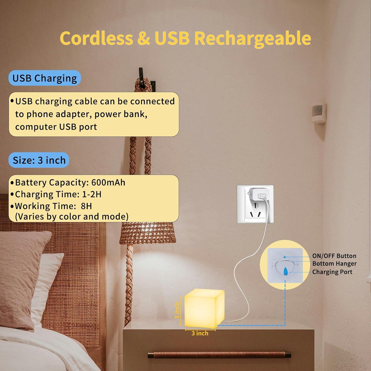 Luz LED Cubo 7.62cm RKDTX Control Remoto 16 Colores IP68