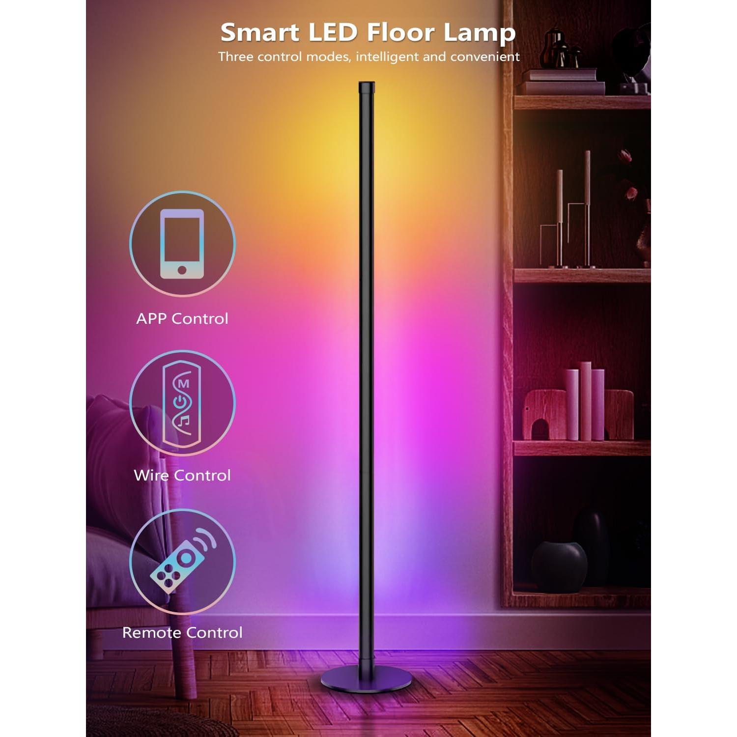 Lámpara de Pie Esquinera RGB Tsanhoo 123.2cm Control APP