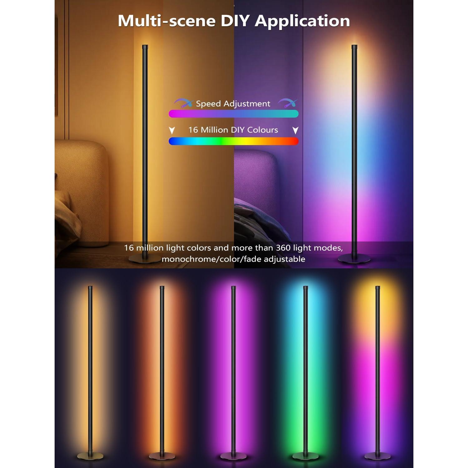 Lámpara de Pie Esquinera RGB Tsanhoo 123.2cm Control APP