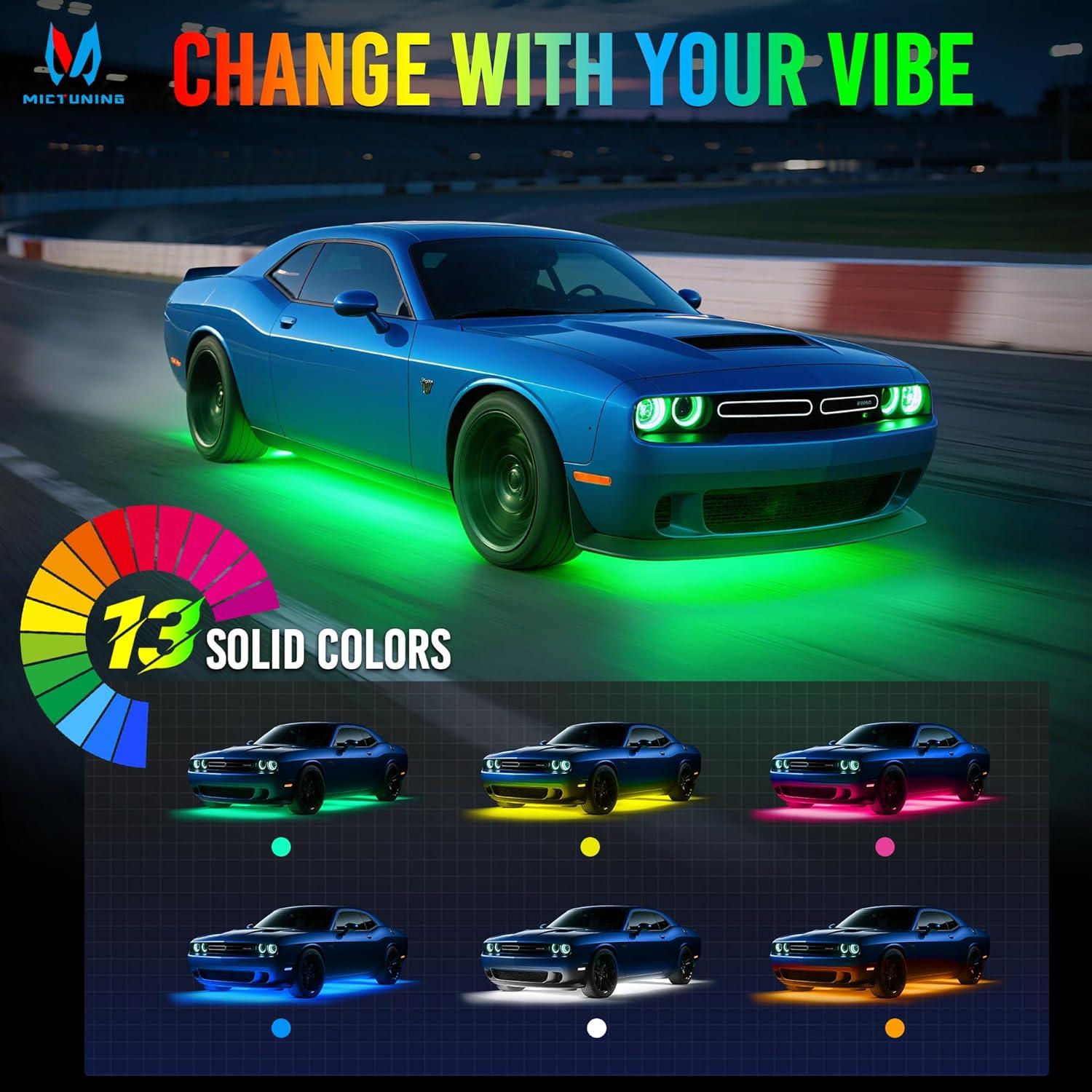 Barra de Luz LED RGB MICTUNING U8 con Control Remoto Doble - 8 Piezas