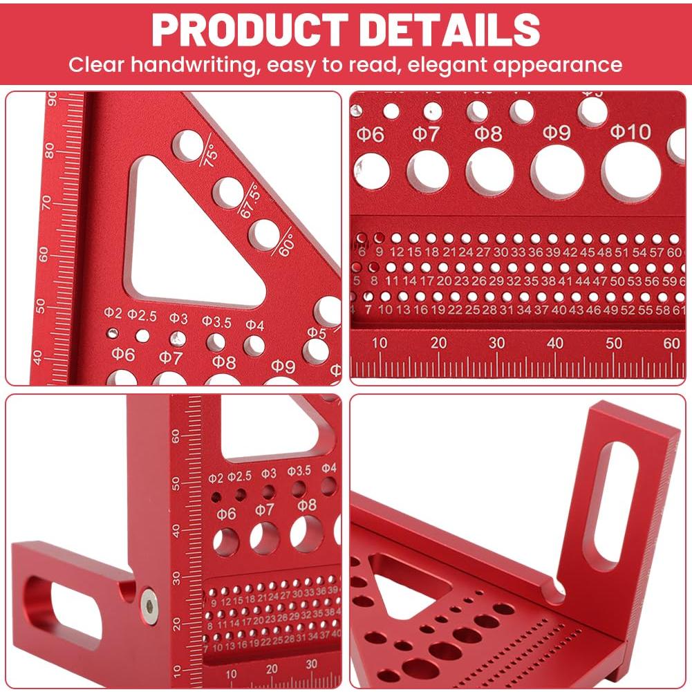 Regla de Medición Multi-Angulo 3D Trasylph 22.5-90° Roja