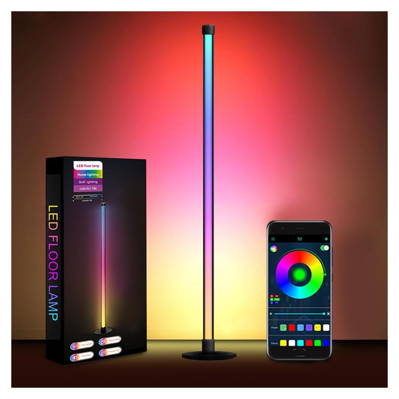 Lámpara de Piso LED RGB Inteligente 119 cm - Control Remoto