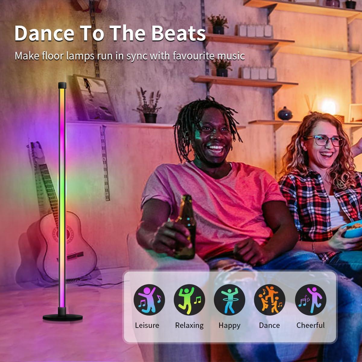 Lámpara de Piso LED RGB Inteligente 119 cm - Control Remoto