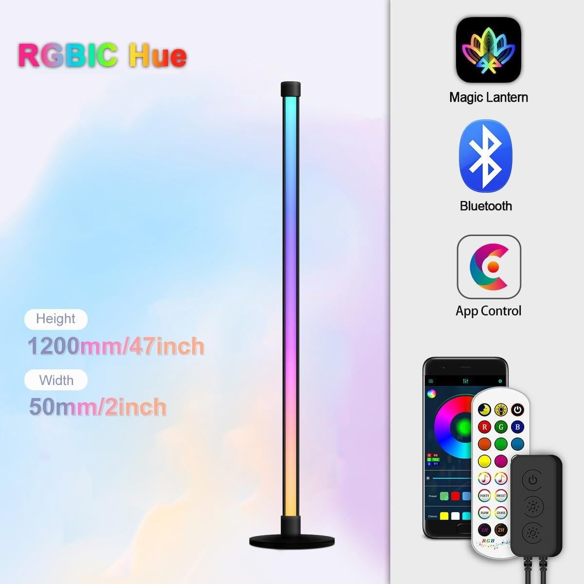 Lámpara de Piso LED RGB Inteligente 119 cm - Control Remoto