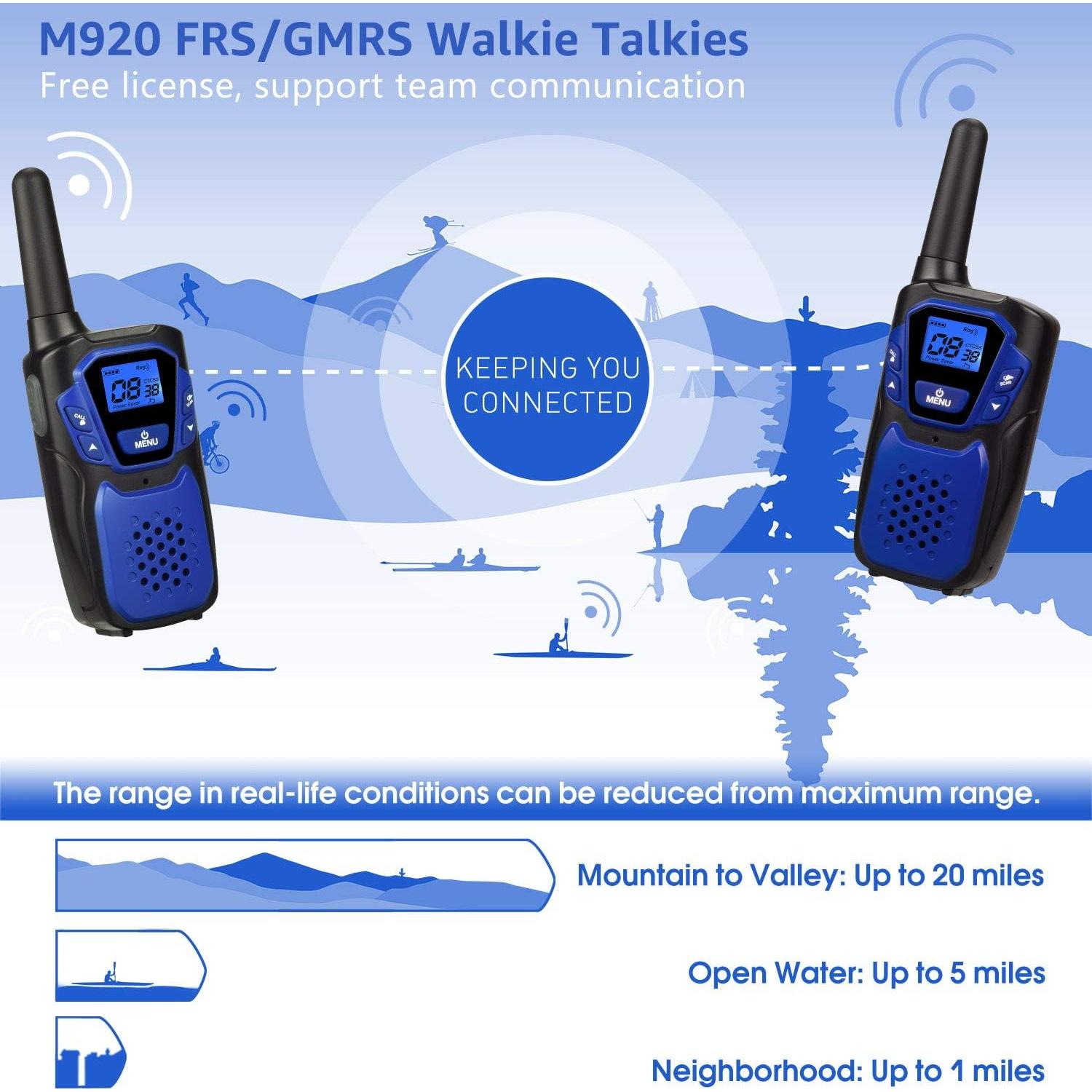 Walkie Talkies Topsung M920 Recargables 2 Paquete con NOAA