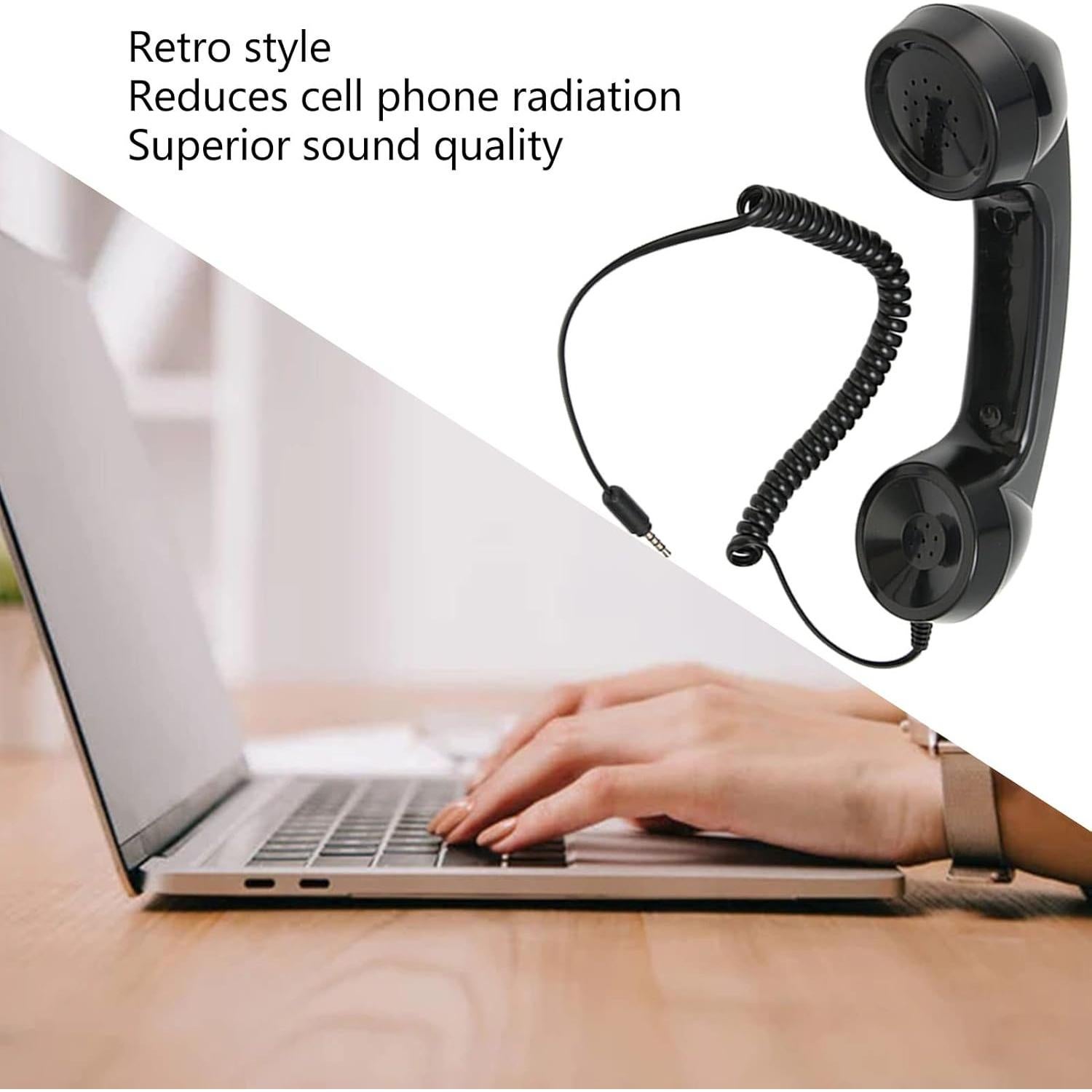 Auricular Retro EIMSOAH 3.5mm Negro para Smartphones y PC