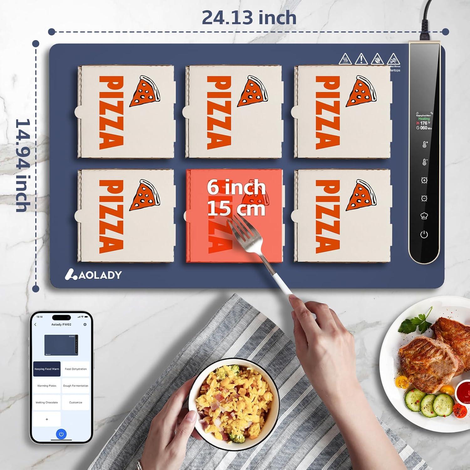 Alfombrilla Calentadora de Comida Eléctrica Azul 38.1x61cm