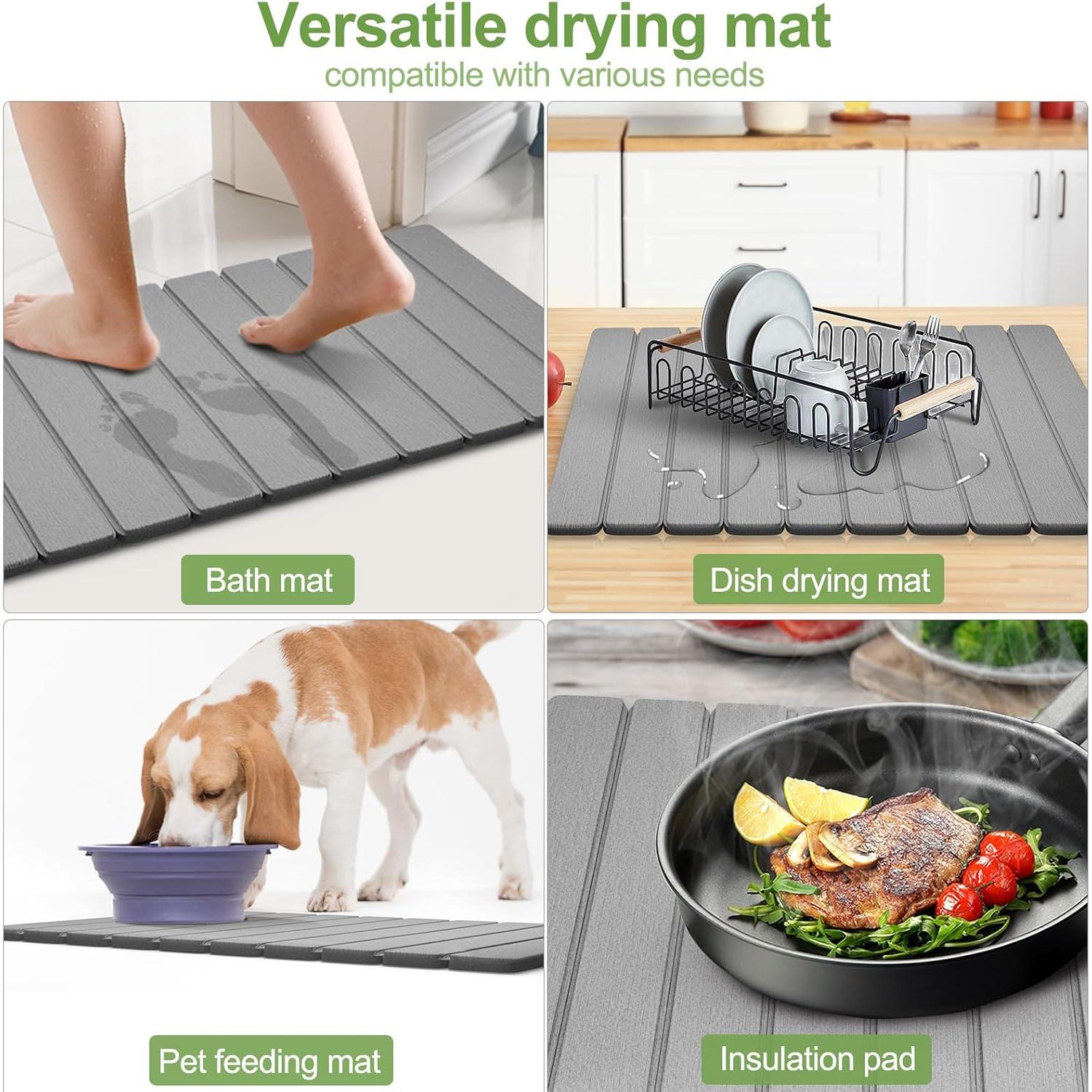 Alfombrilla de Secado de Piedra Diatomácea Seropy 61x41 cm Gris