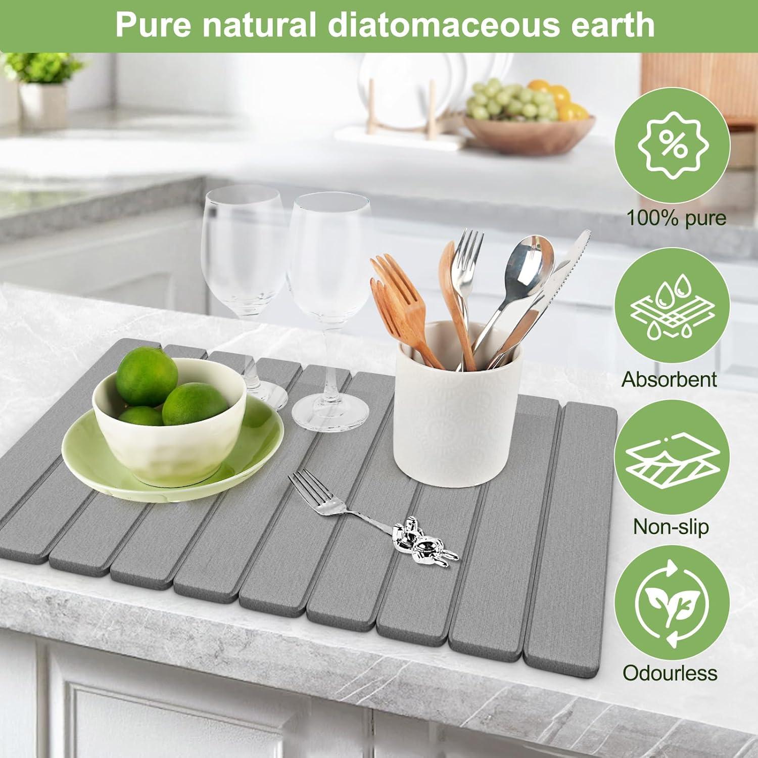 Alfombrilla de Secado de Piedra Diatomácea Seropy 61x41 cm Gris