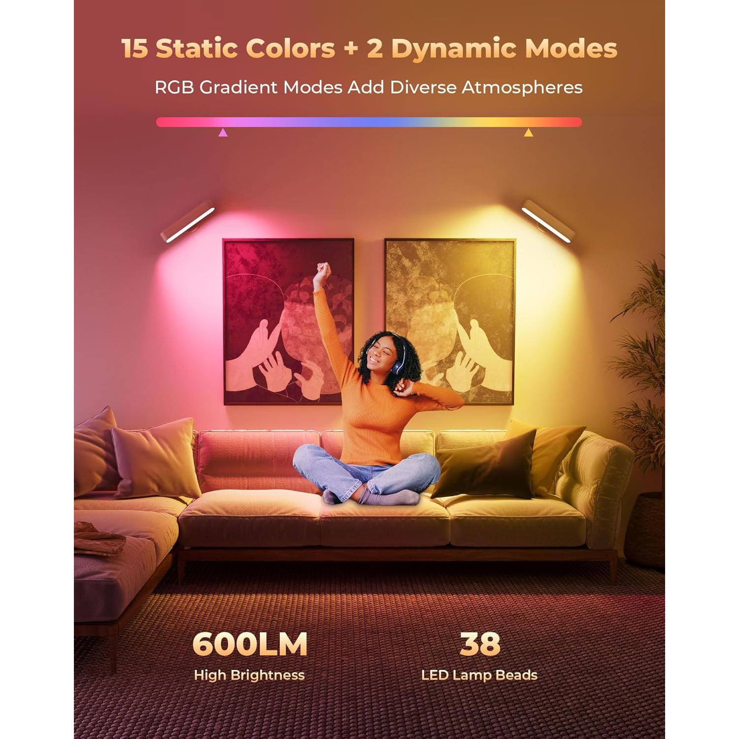 Juego de Apliques de Pared LED PopoIron WL15 - 15 Colores RGB