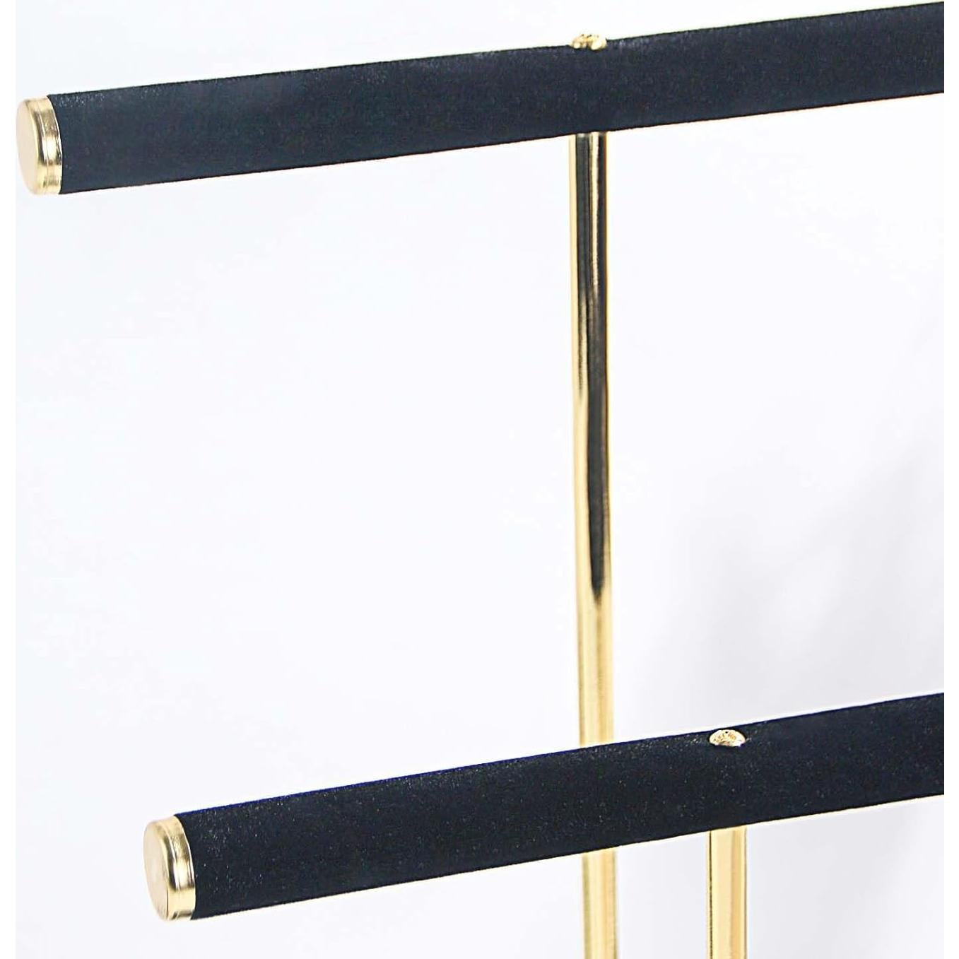 Soporte de Joyería Justsoso Negro 30.48 cm 2 Niveles Metal Terciopelo