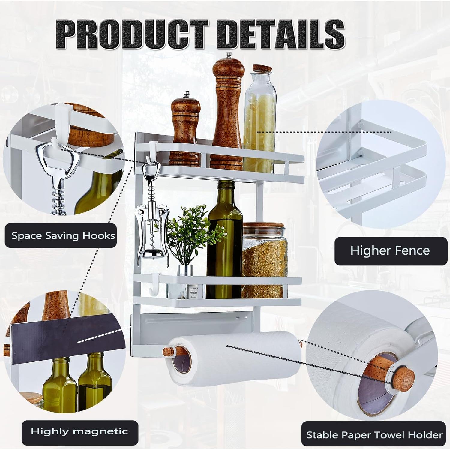Estante Magnético para Especias PTAEXCEL Blanco 36.8x30x11.7cm