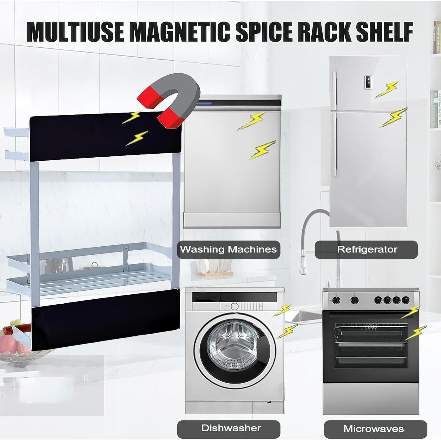 Estante Magnético para Especias PTAEXCEL Blanco 36.8x30x11.7cm