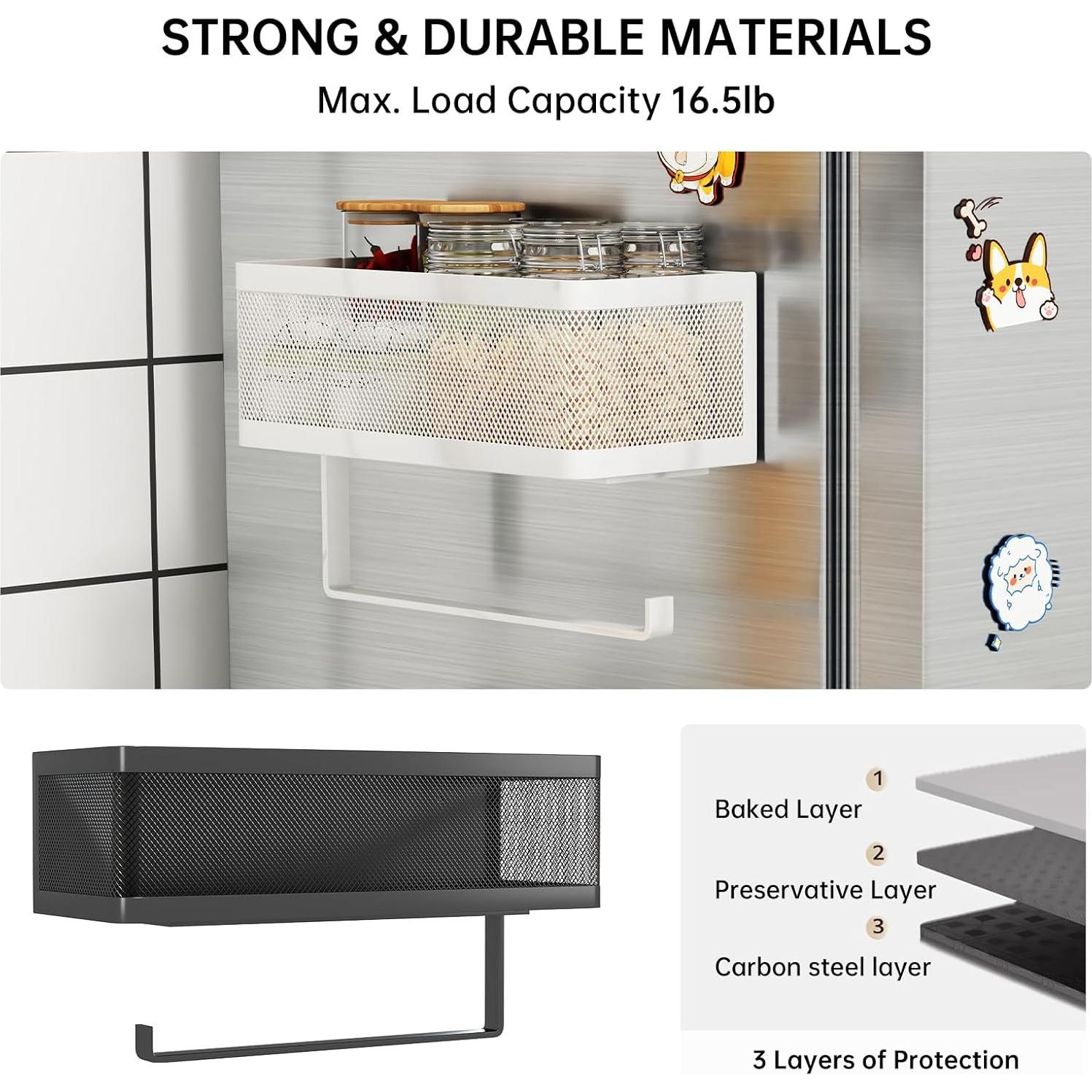 Soporte Magnético Fuerte WOCUBEHOME 2 en 1 para Especias y Papel Toalla