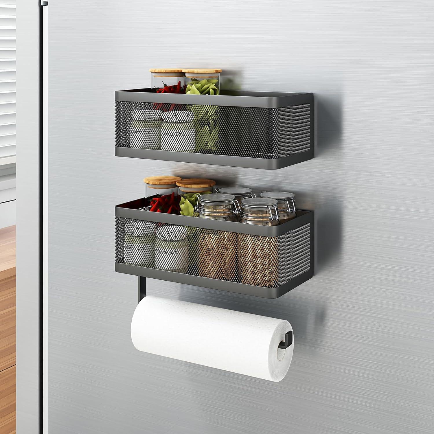 Soporte Magnético Fuerte WOCUBEHOME 2 en 1 para Especias y Papel Toalla