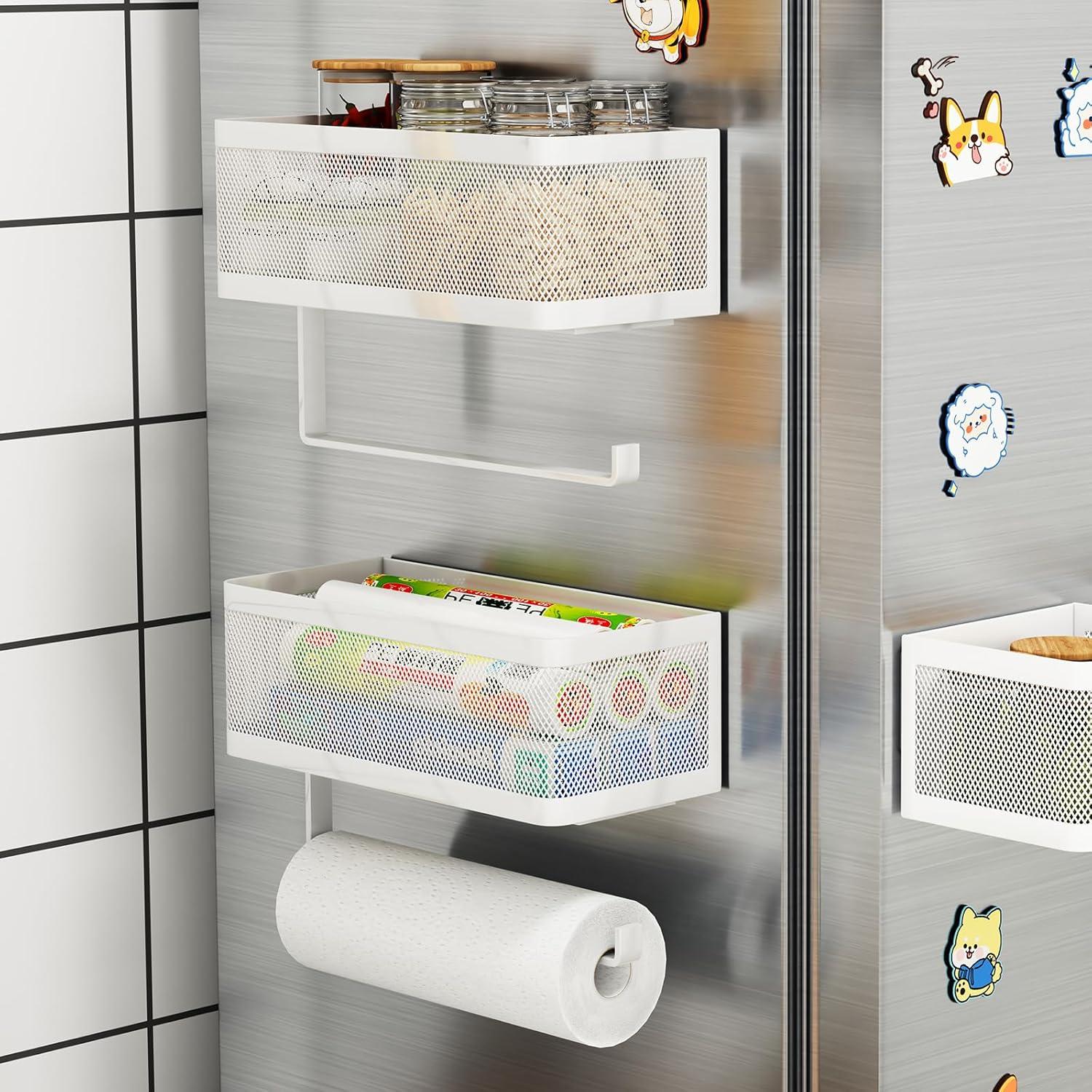 Soporte Magnético Fuerte WOCUBEHOME 2 en 1 para Especias y Papel Toalla