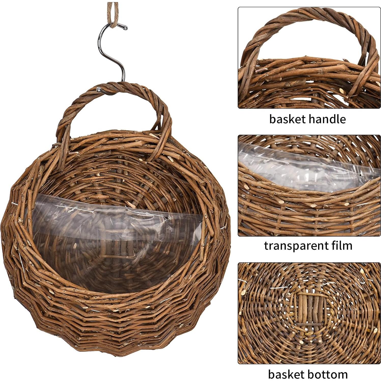 Cesta Colgante Tejida a Mano Swiftrans Mimbre Natural S