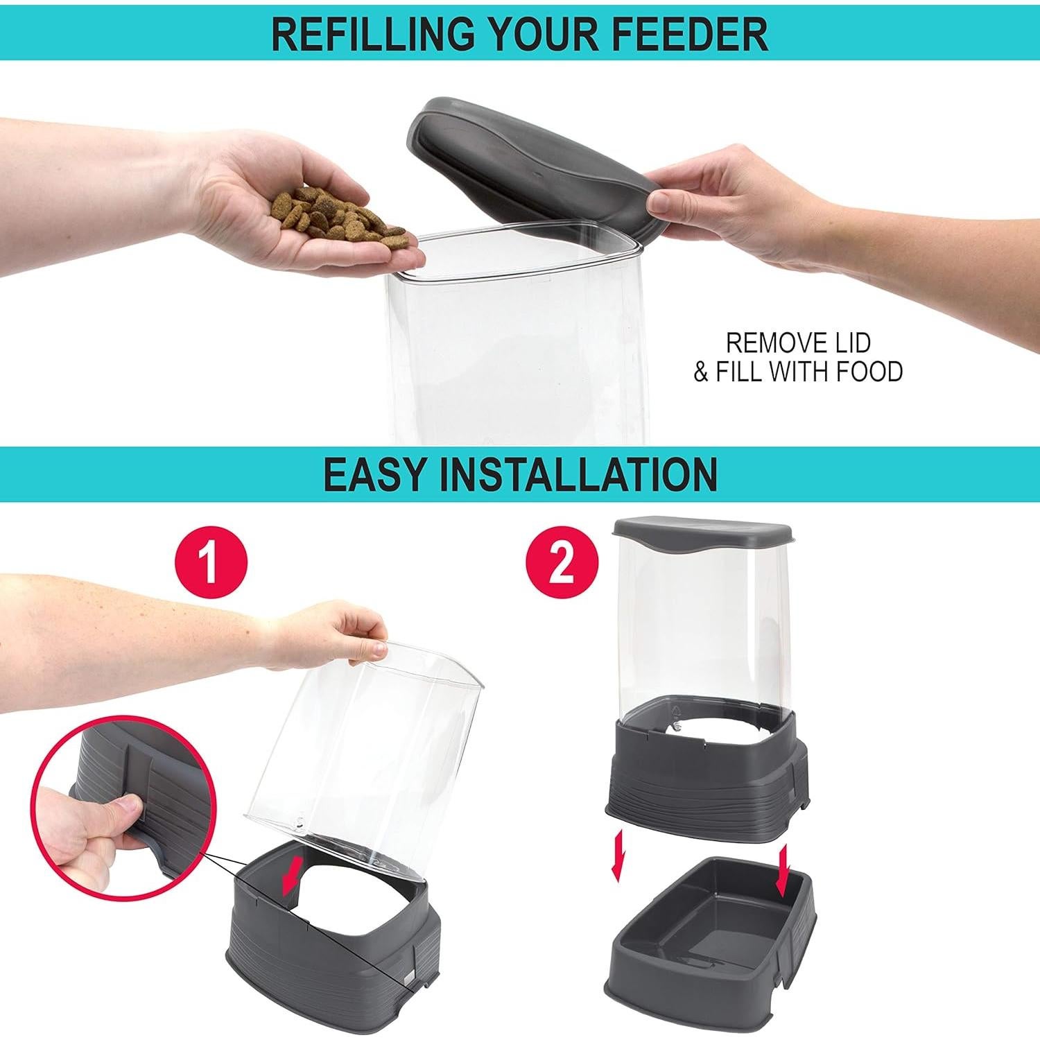 Comedero y Bebedero Gravitacional Sport Pet Pequeño 2L Agua 2.4L