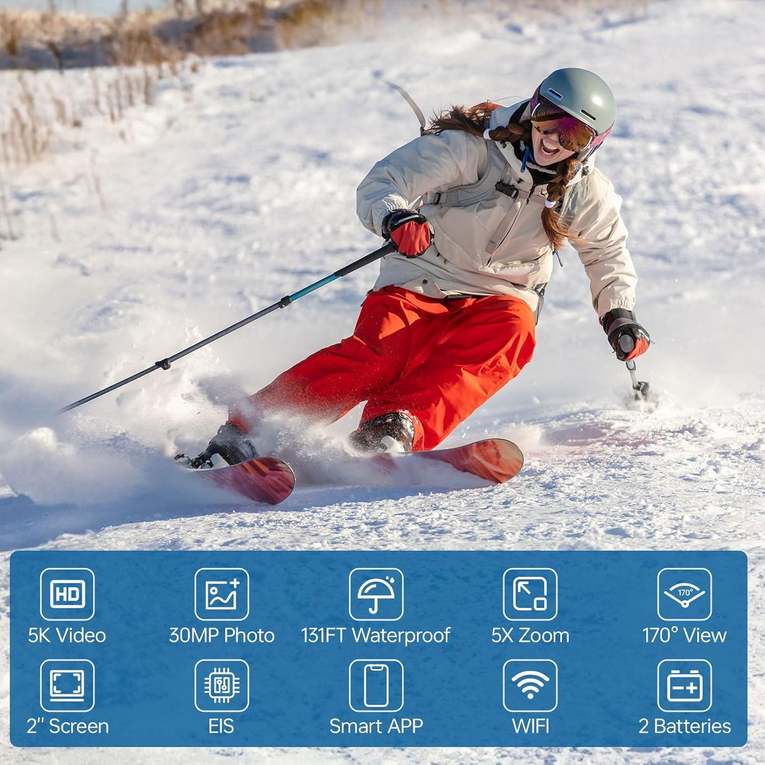 Cámara de Acción Hiicam Speed 10 5K 30FPS Impermeable 40M