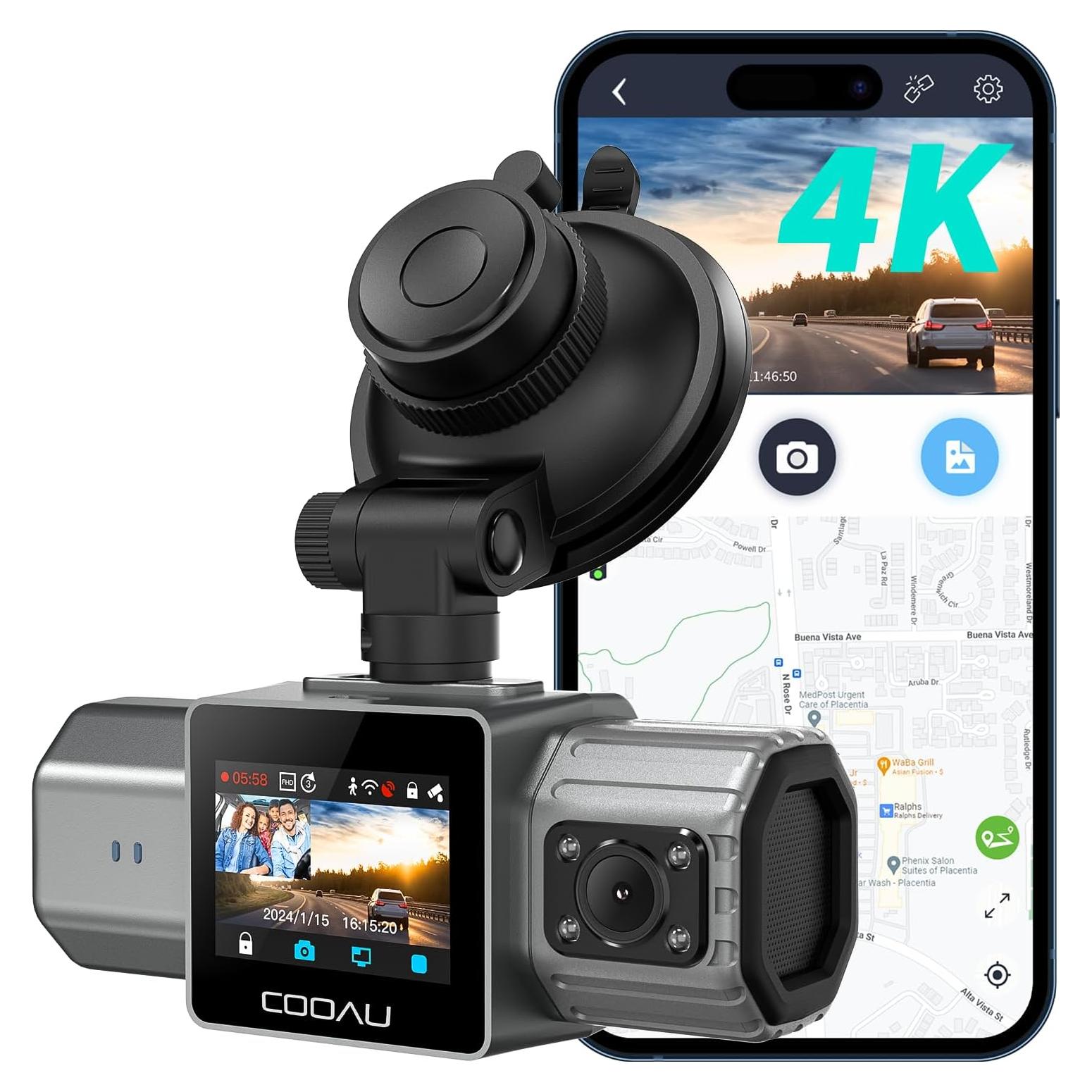 Cámara de Salpicadero COOAU D20S 4K Doble con GPS y Wi-Fi