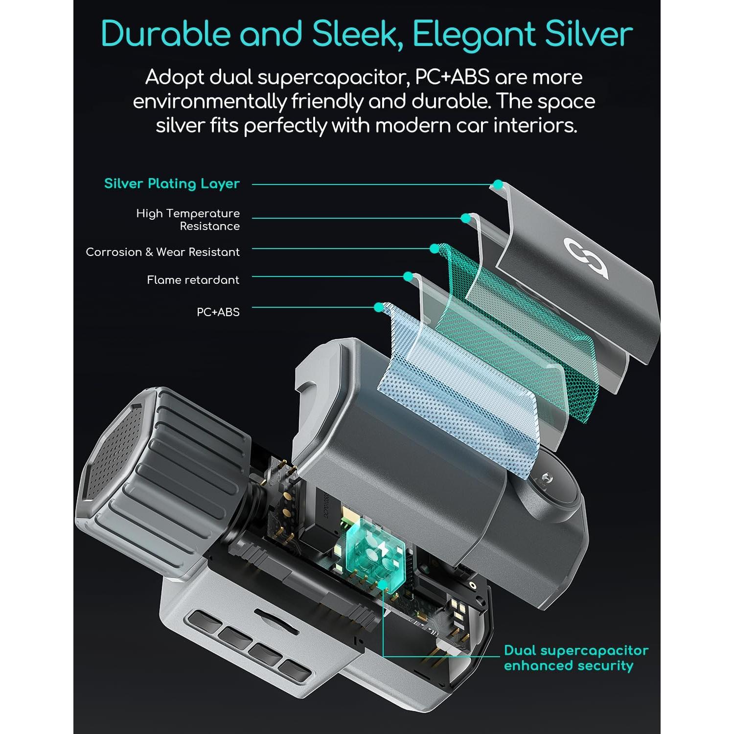 Cámara de Salpicadero COOAU D20S 4K Doble con GPS y Wi-Fi