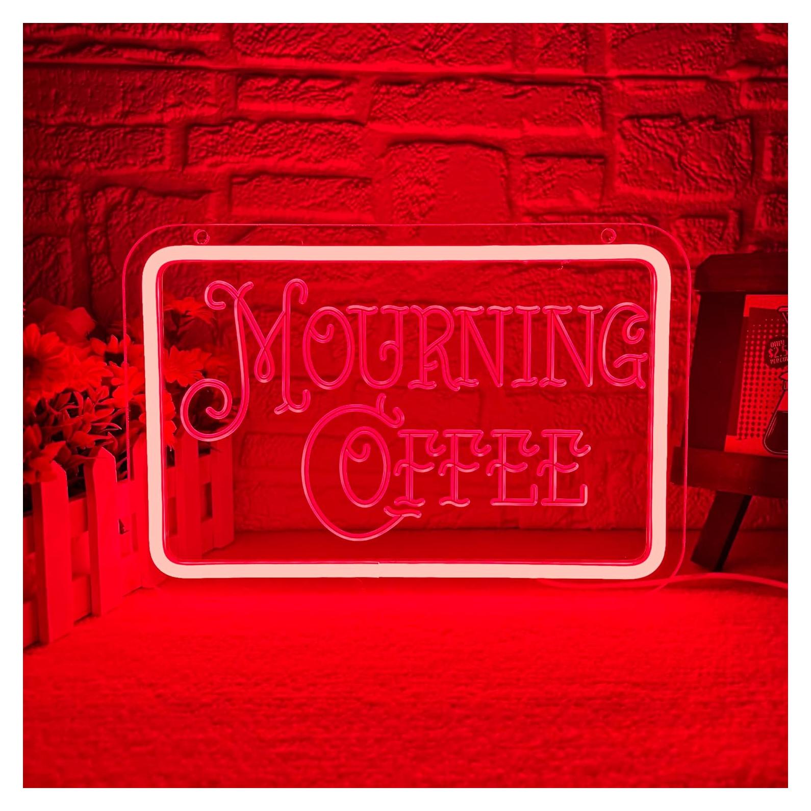 Luz de Neón LED Regulable Symone Café de Duelo 30x20cm