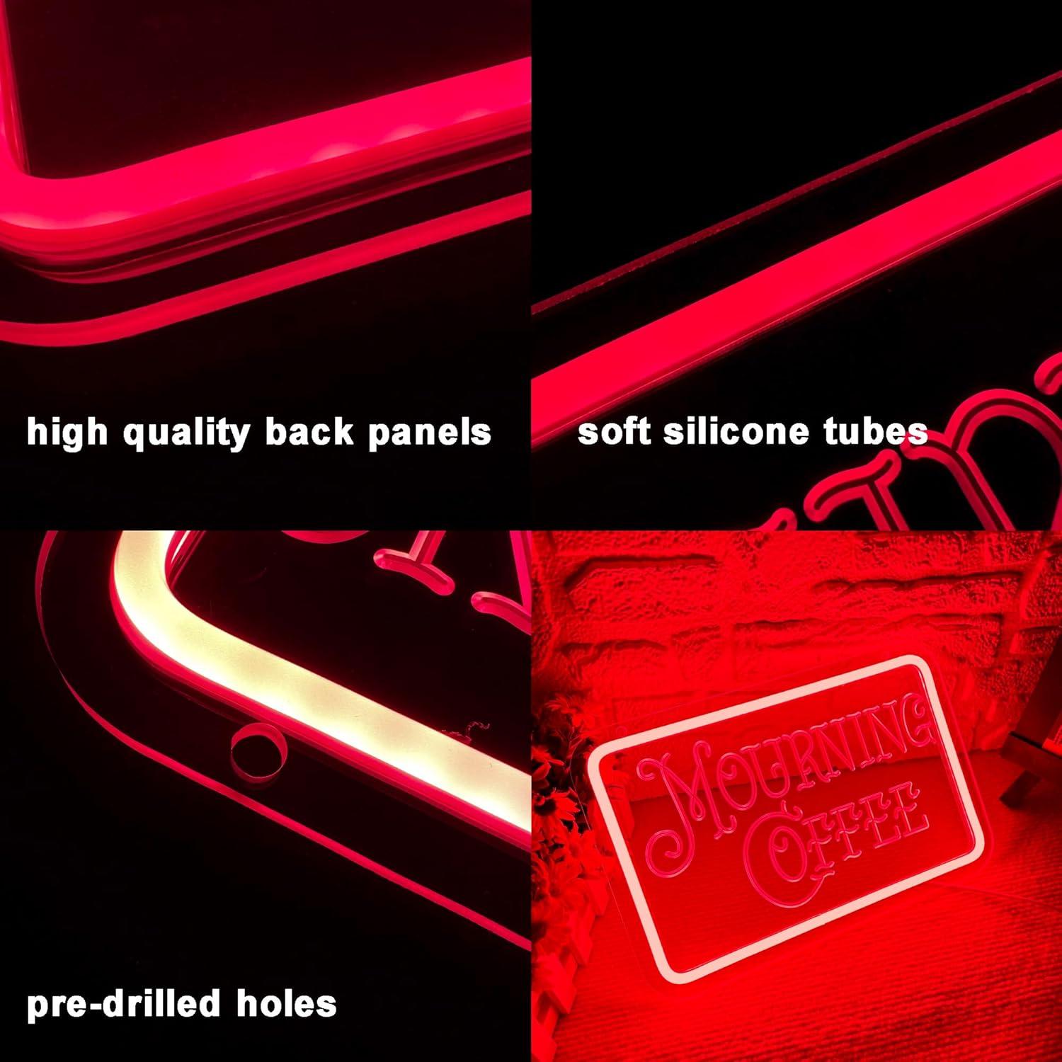 Luz de Neón LED Regulable Symone Café de Duelo 30x20cm