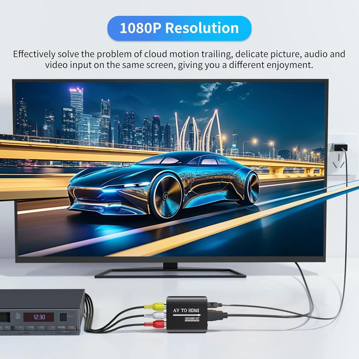 Convertidor RCA a HDMI LBSC 1080p Plug & Play AV a Digital