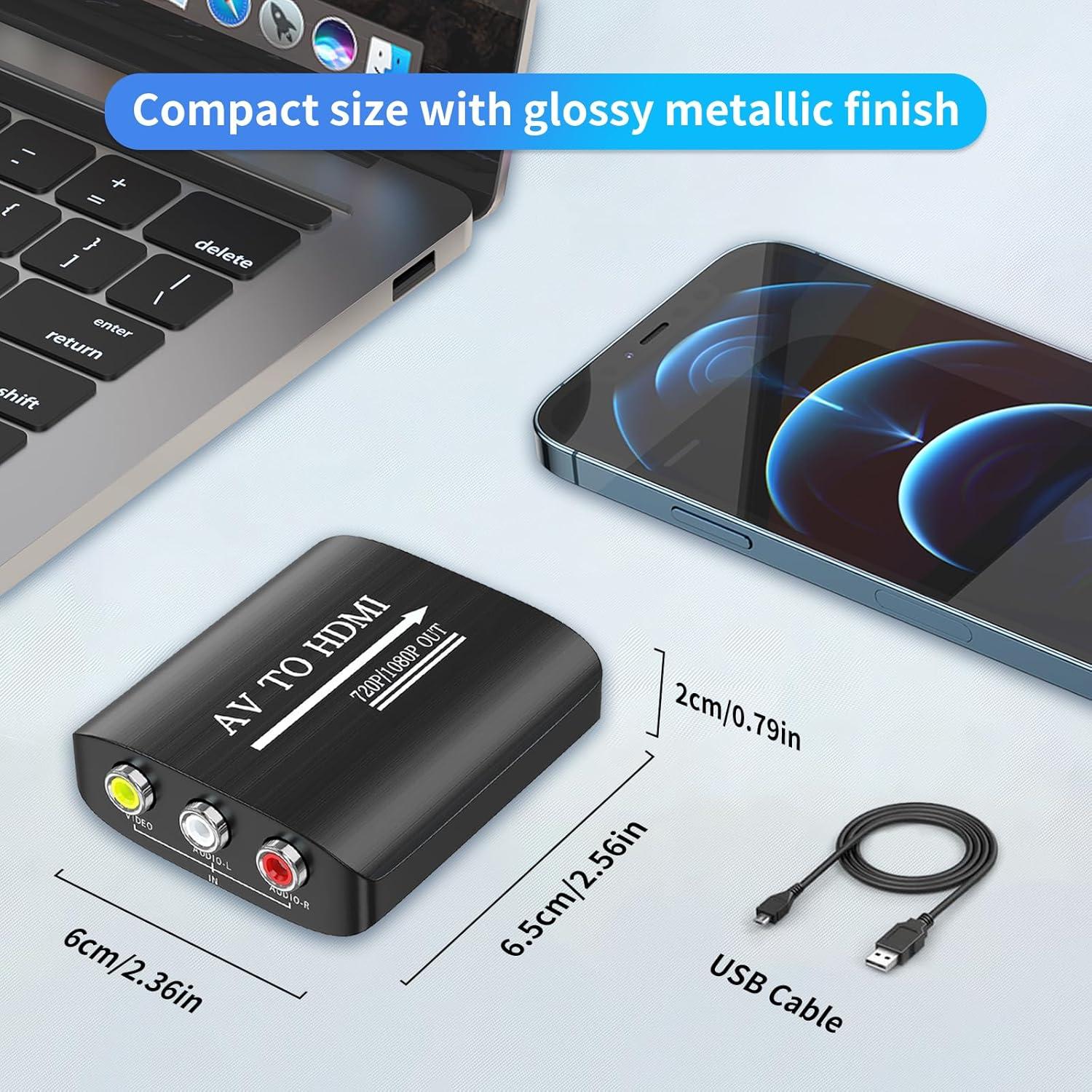 Convertidor RCA a HDMI LBSC 1080p Plug & Play AV a Digital