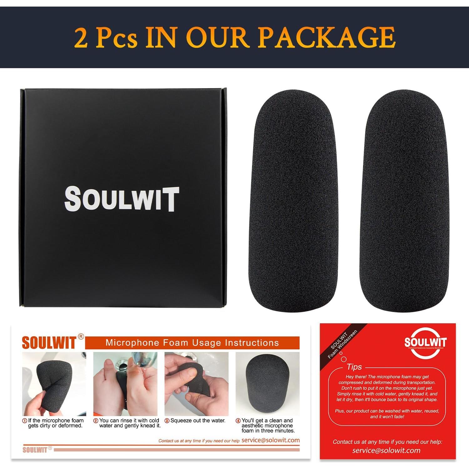 Filtros Pop para Micrófonos SOULWIT - 2 Piezas Espuma Negra